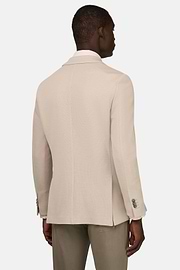 Giacca Micro Struttura In Puro Cotone B Jersey, Sabbia, thumb, 3