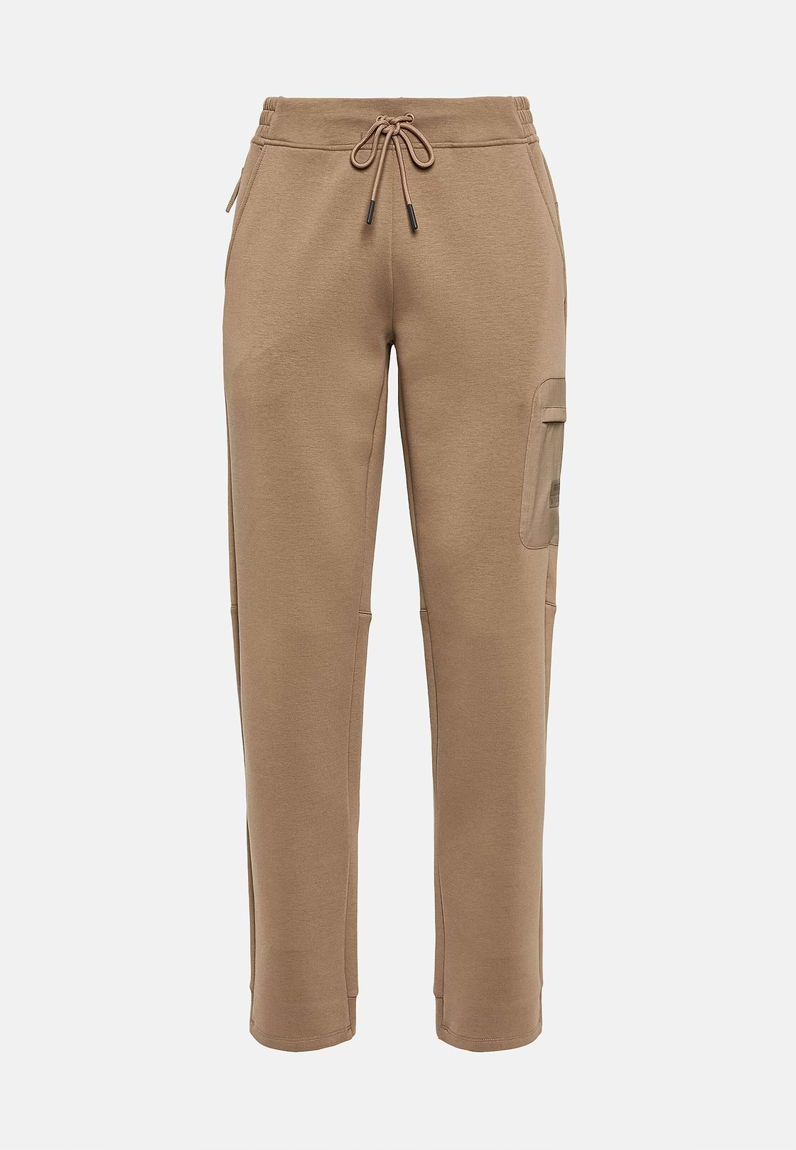 Lightweight Scuba Cotton Blend Trousers, Beige, hi-res