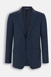 Suit Micro Patterned 100% Wool, Blue, thumb, 7