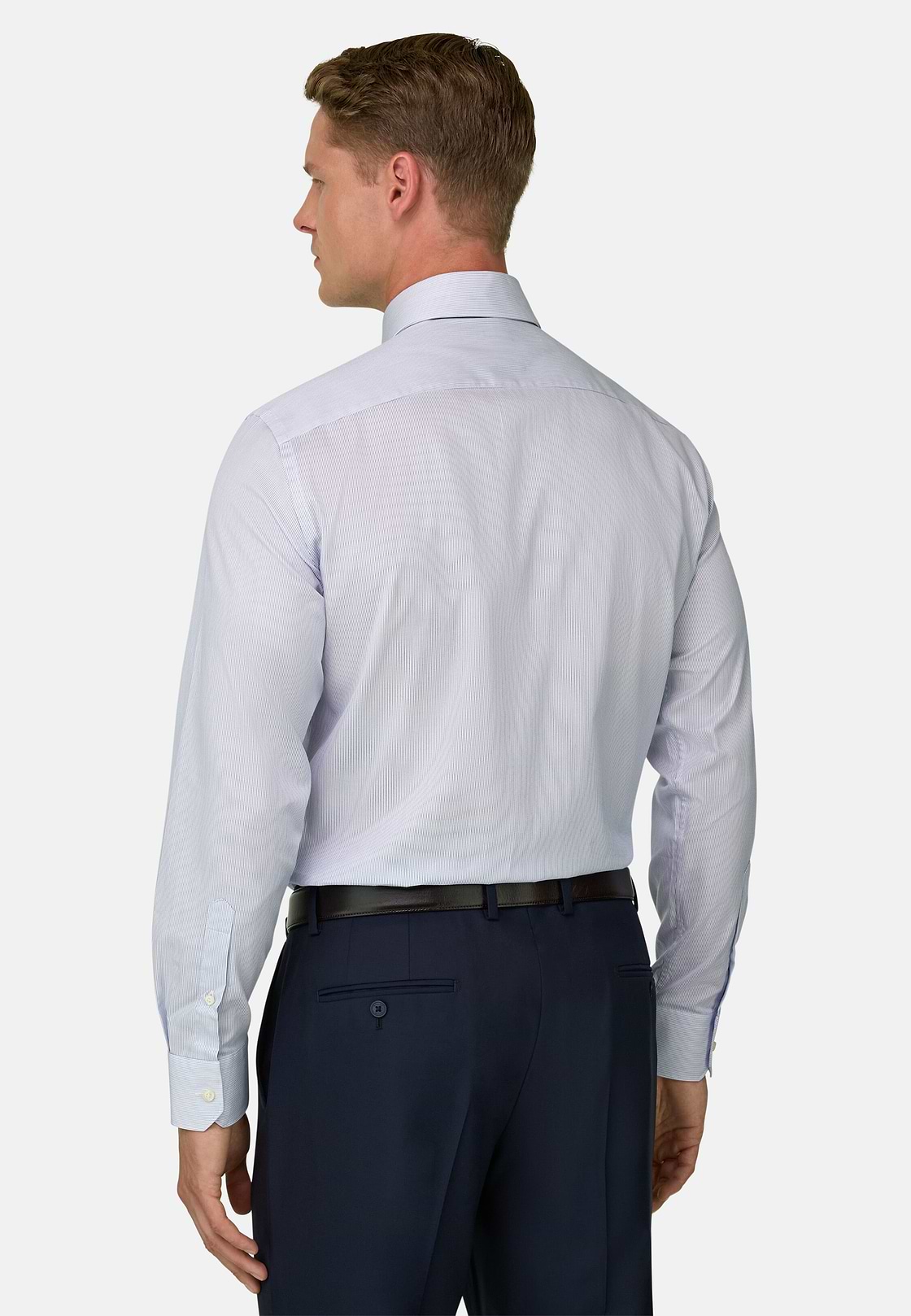 Shirt Striped Cotton Slim Fit, Light Blue, hi-res, 6