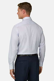 Shirt Striped Cotton Slim Fit, Light Blue, thumb, 6