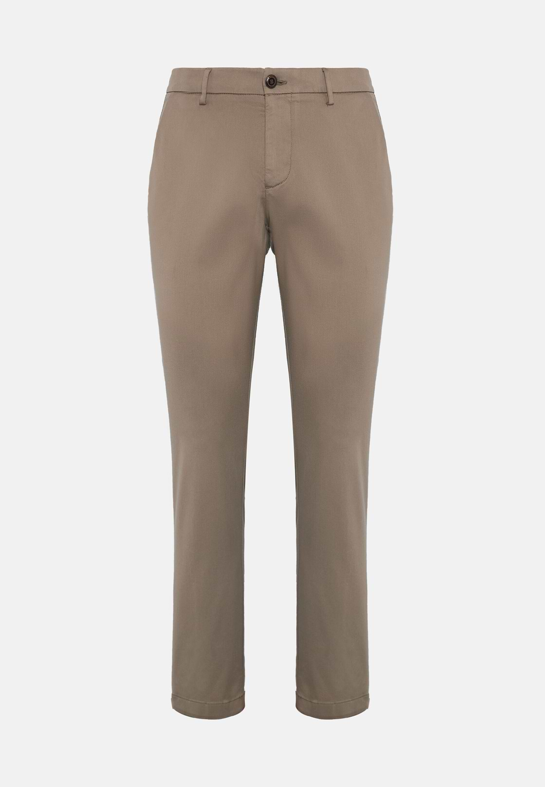 Stretch Cotton/Tencel Trousers, Taupe, hi-res