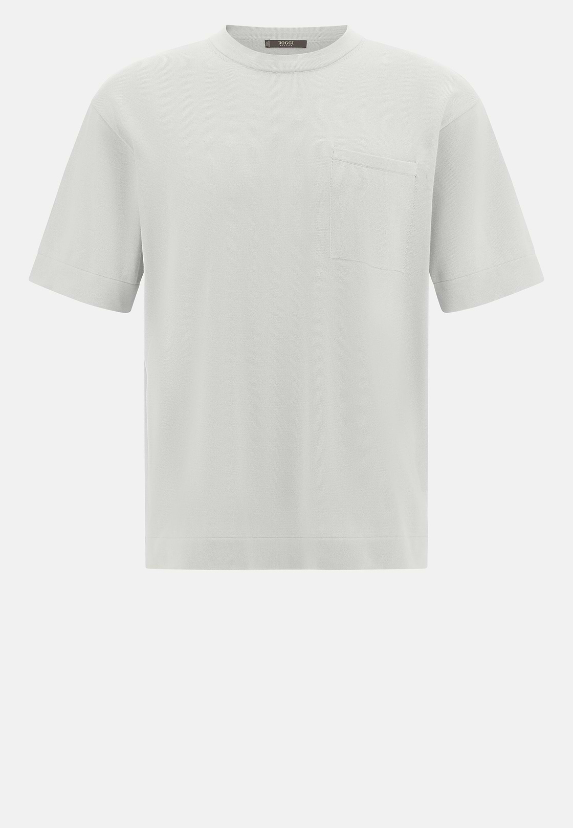 Pima Cotton Knitted T-Shirt, Ice, hi-res