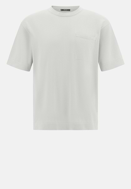 Pima Cotton Knitted T-Shirt, Ice, hi-res