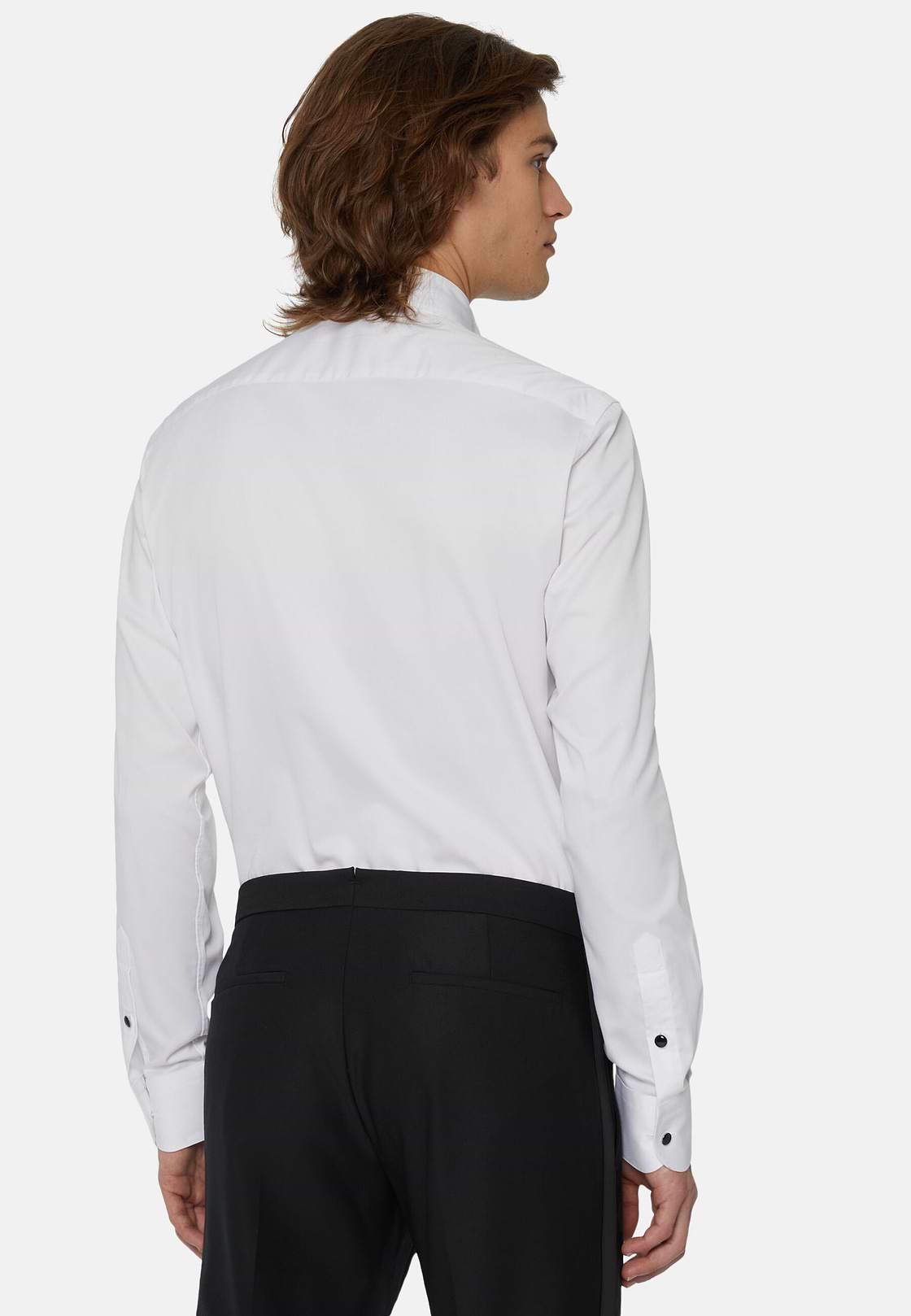 Camicia In Cotone Slim Fit, Bianco, hi-res, 3