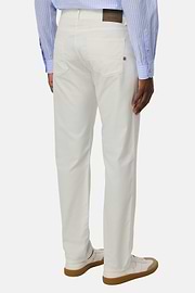 Jeans In Cotone Tencel Elasticizzato, Bianco, hi-res