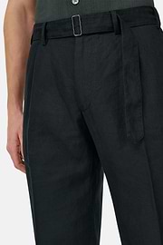 Linen Pants, Black, thumb, 5