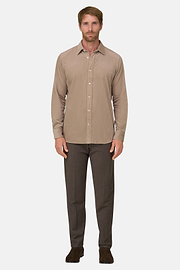 Trousers in Stretch Flannel, Brown, thumb, 2
