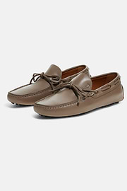 Wind Leather Loafers, Taupe, hi-res
