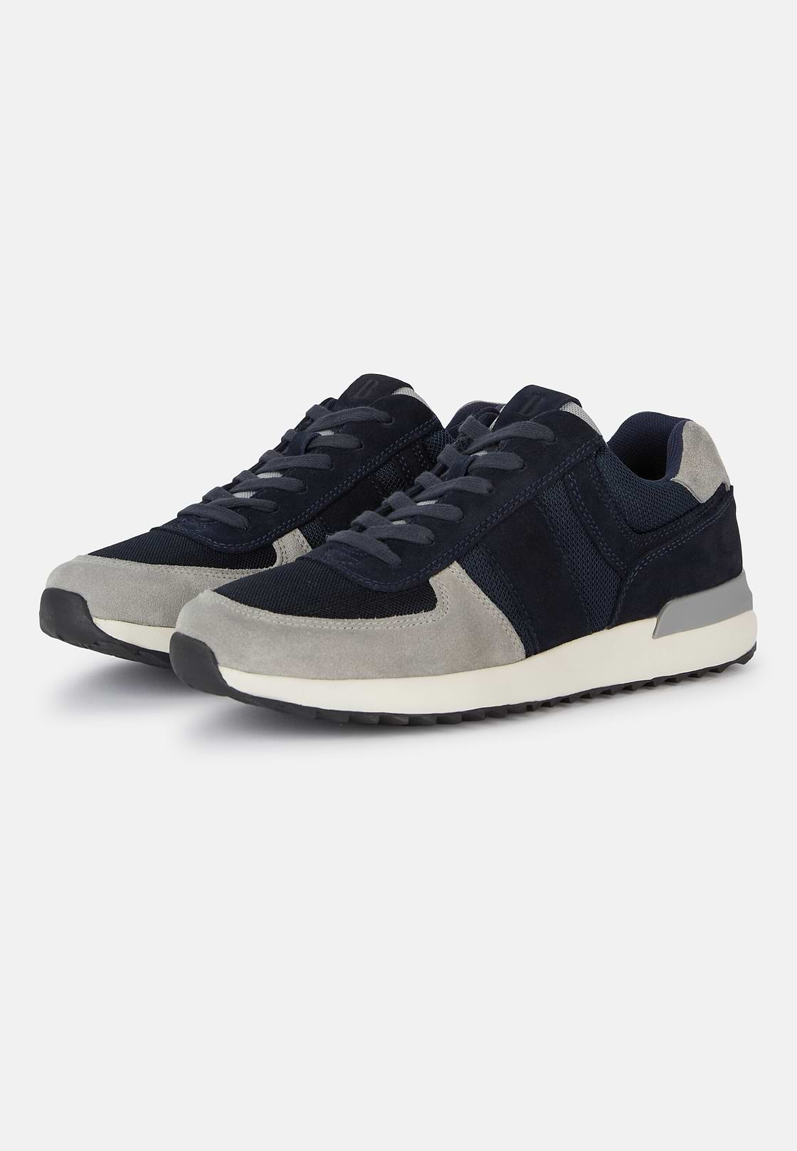 Navyblauer Running Sneaker aus Leder, Navy blau, hi-res