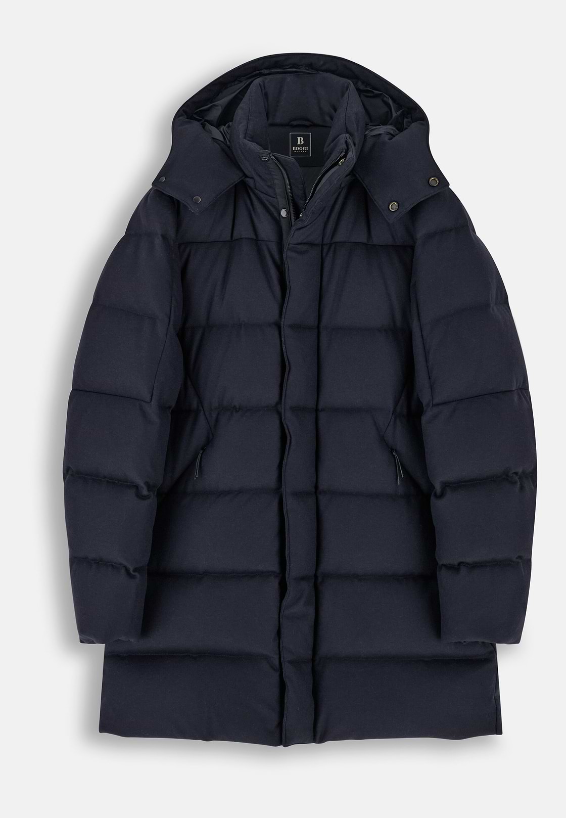 Parka Padded Wool Blend with Goose Down, Navy blue, hi-res, 6