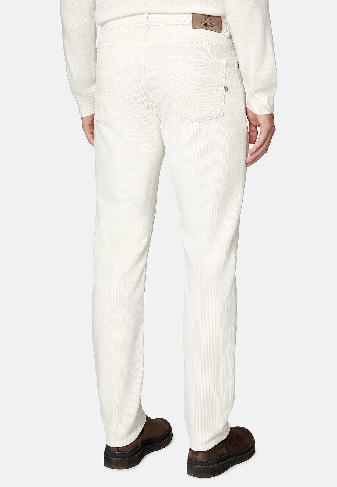 Jeans aus elastischem Samt, Creme, hi-res
