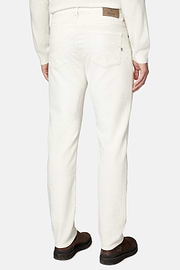Jeans aus elastischem Samt, Creme, hi-res