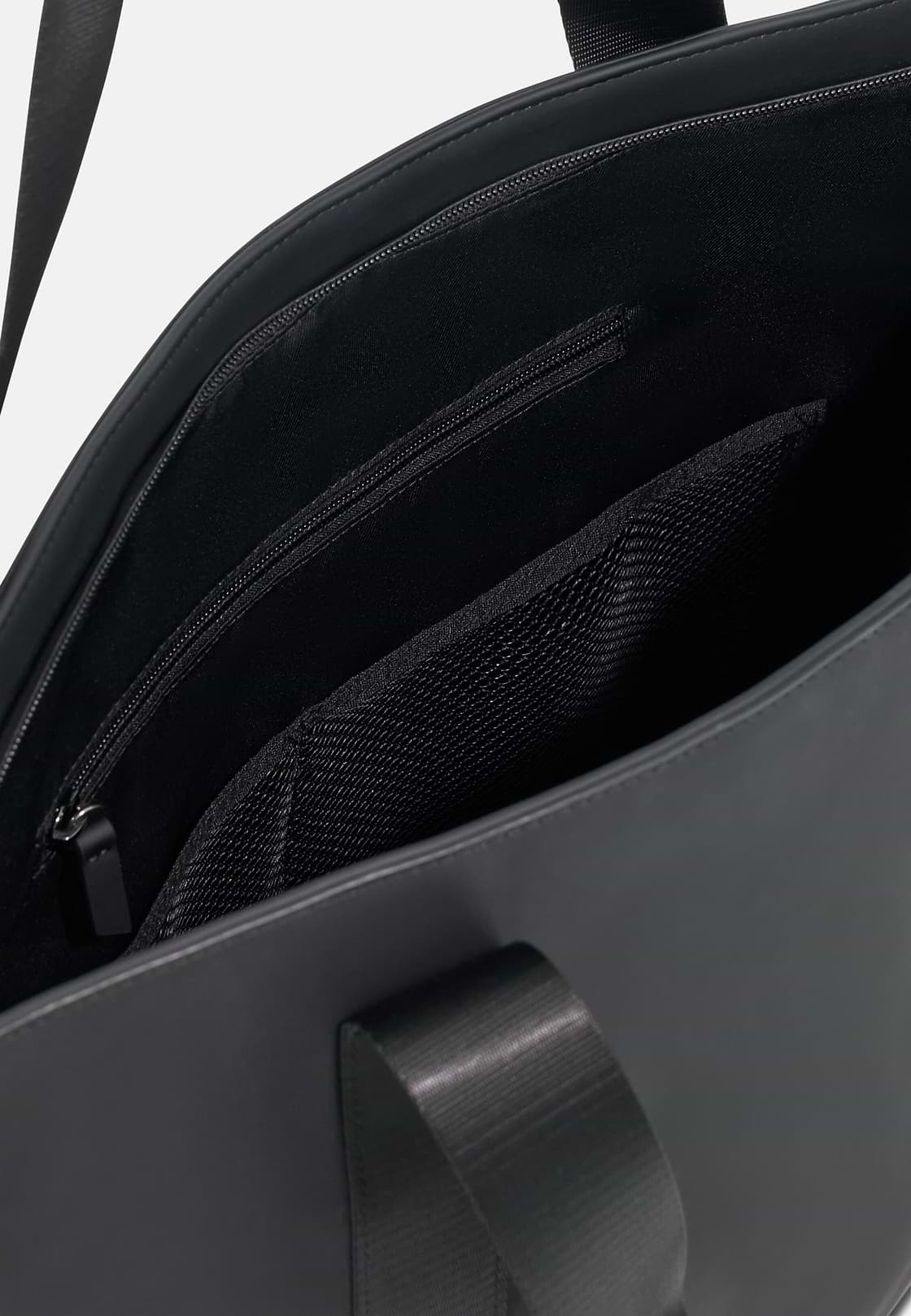 Tote Bag aus gummiertem Gewebe, Schwarz, hi-res, 5