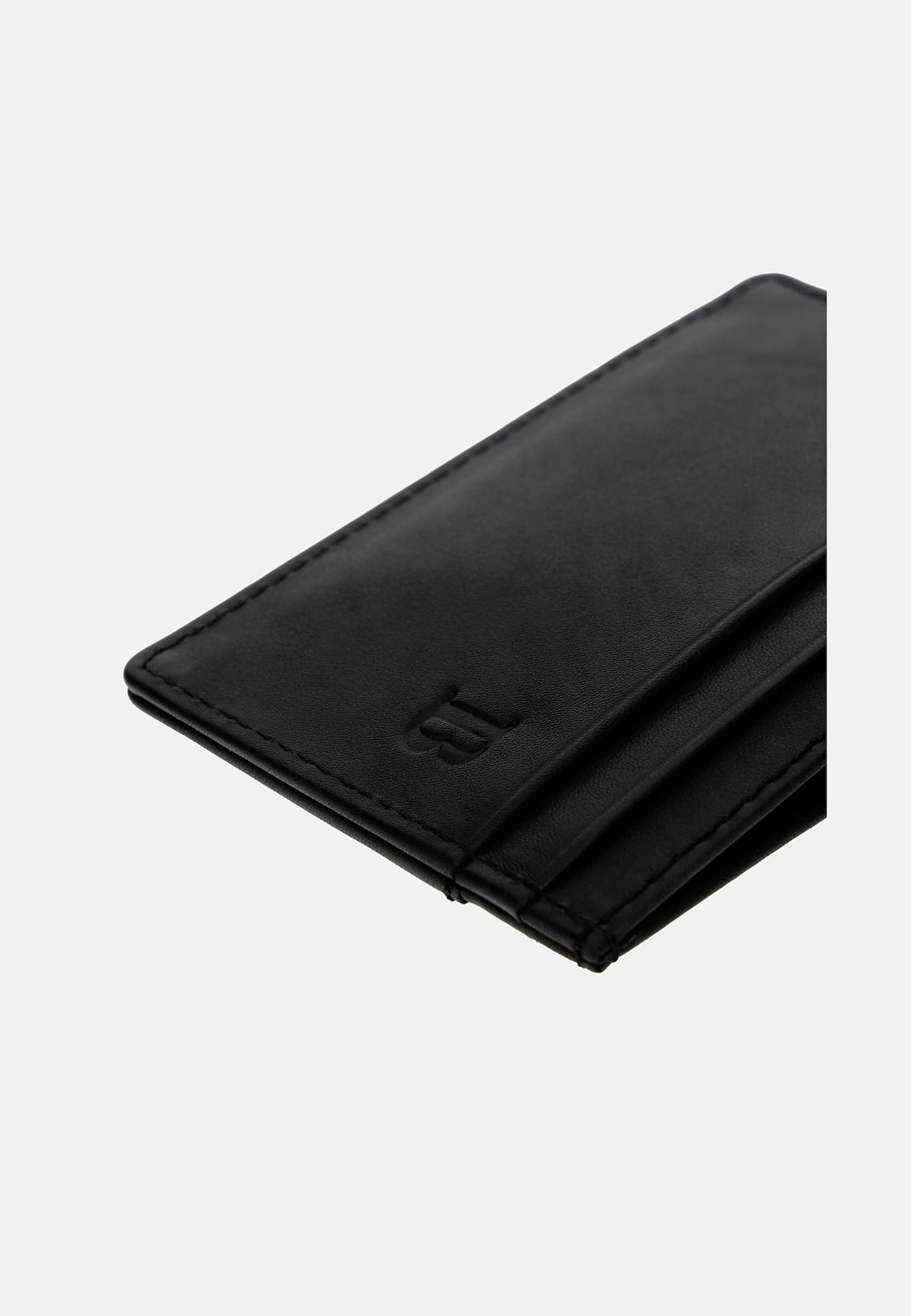 Leather Credit Card Holder, Black, hi-res