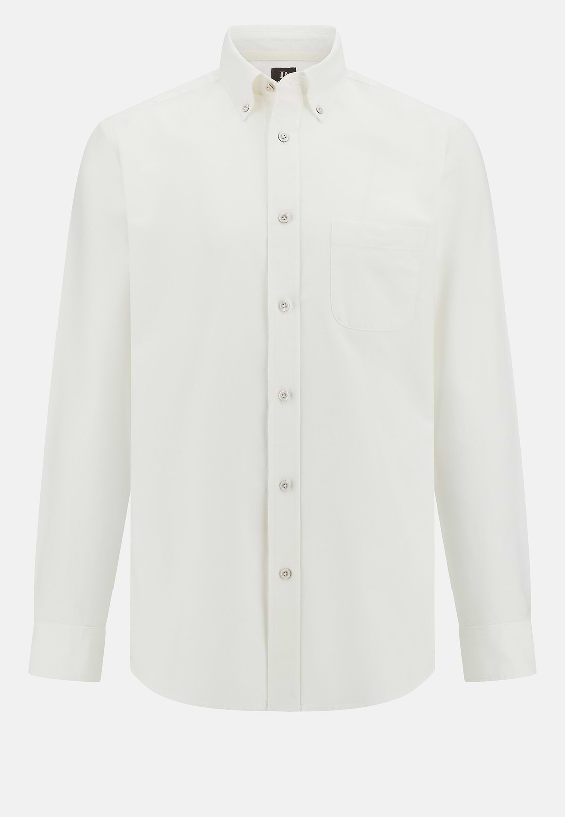 Regular Fit Oxford Cotton Shirt, White, hi-res