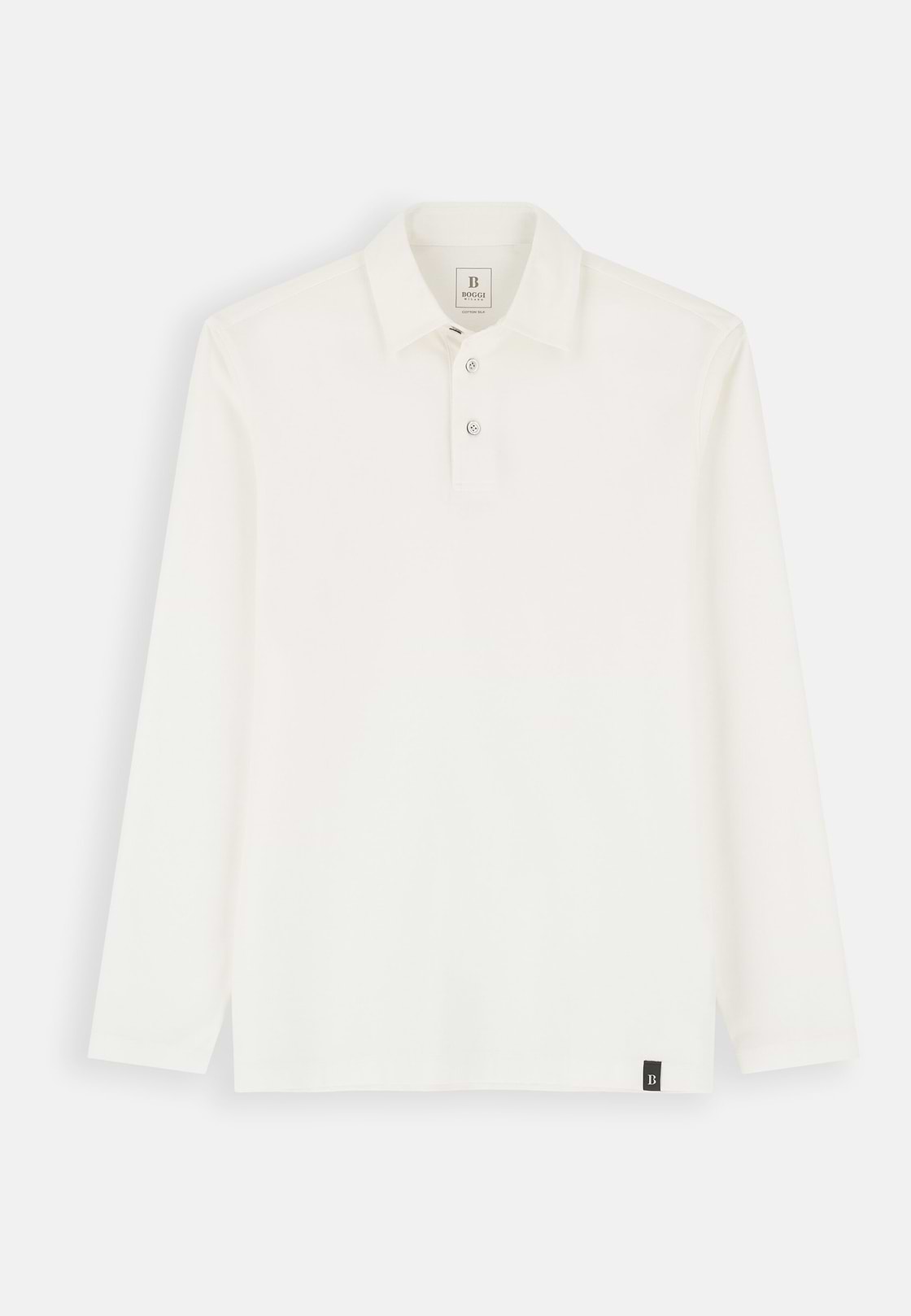 Polo in Cotton and Silk Jersey, White, hi-res, 5