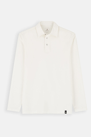 Polo in Cotton and Silk Jersey, White, thumb, 5