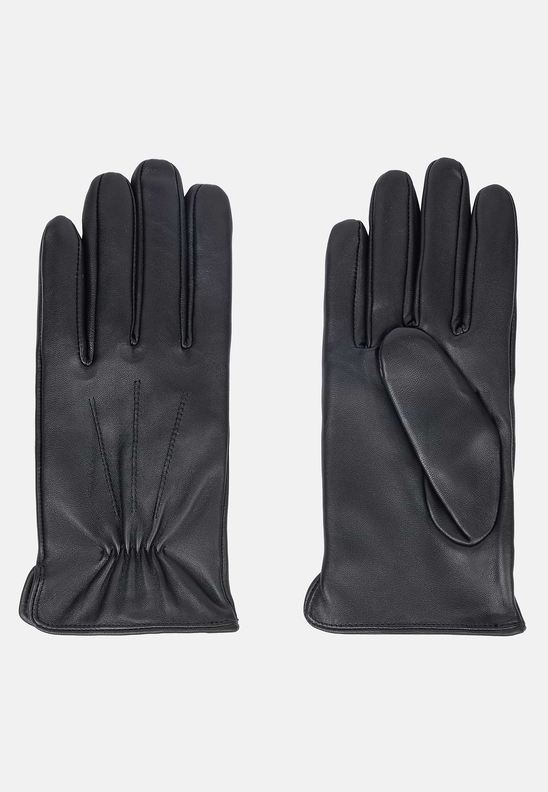 Leather Gloves, Black, hi-res
