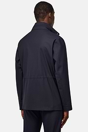 Field Jacket En Laine Technique, bleu marine, hi-res
