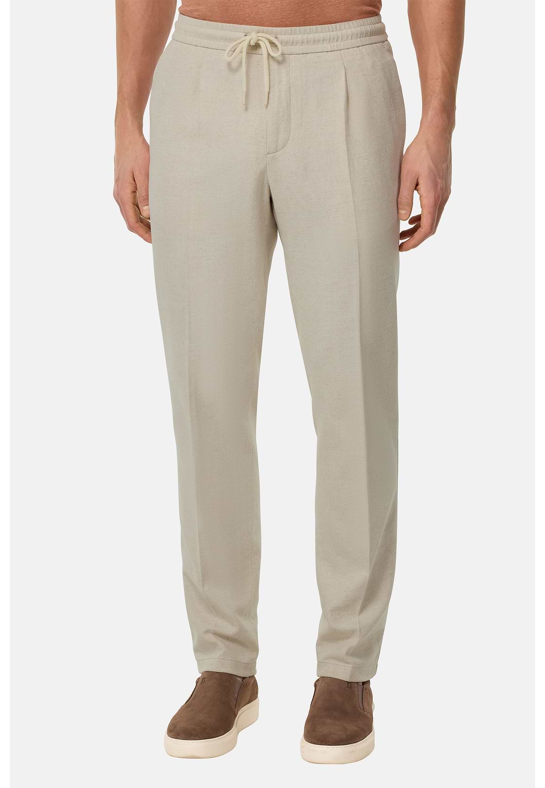 City Trousers in Cotton and Linen, Sand, hi-res