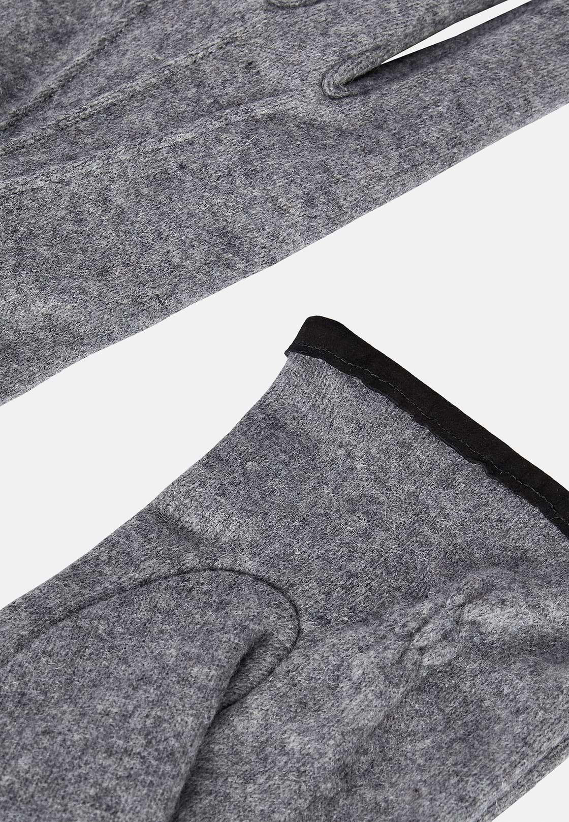 Wool Jersey Gloves, Grey, hi-res
