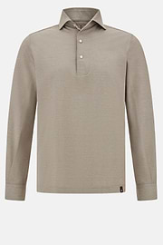 Japanese Jersey Polo Shirt, Taupe, hi-res