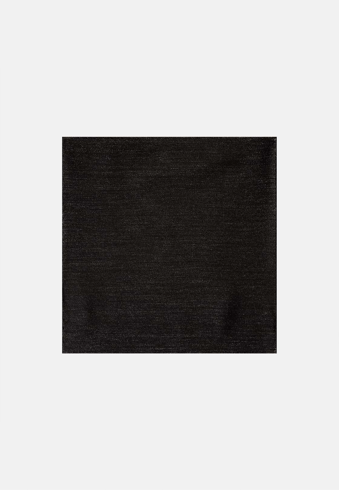 Wool Pocket Square, Black, hi-res