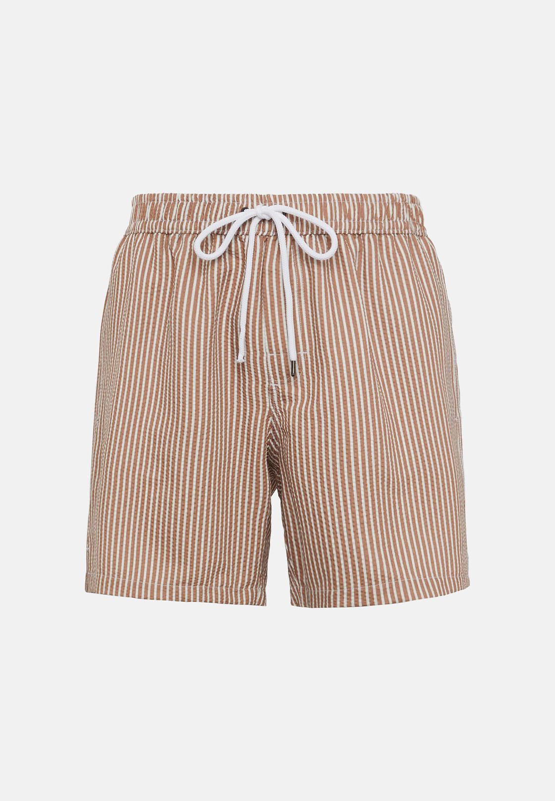 Stripe Print Swimsuit, Brown, hi-res