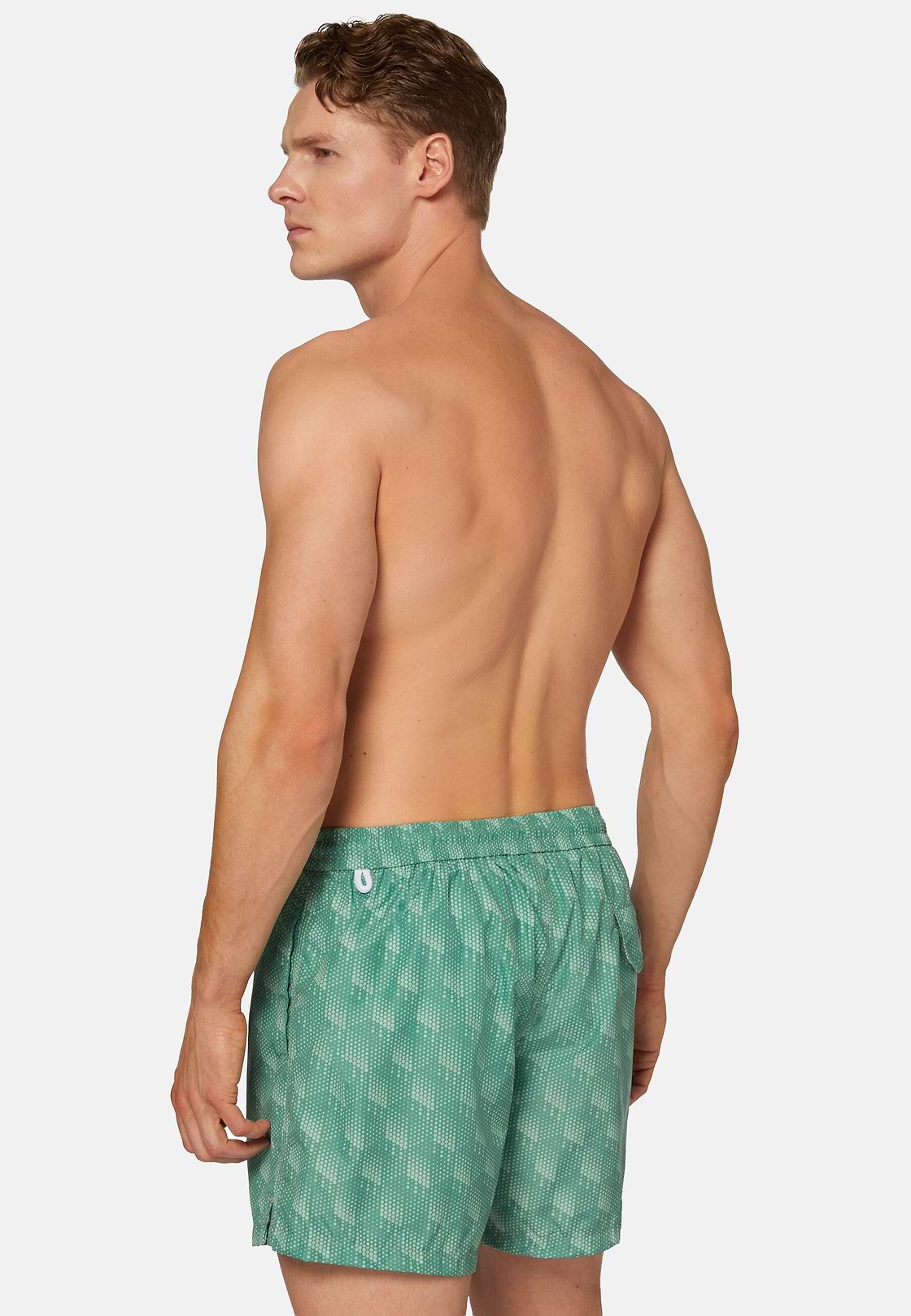 Polka Dot Print Swimsuit, Green, hi-res