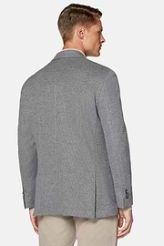 B Jersey Grey Jacket In Cotton, Wool and Polyester, Grey, hi-res