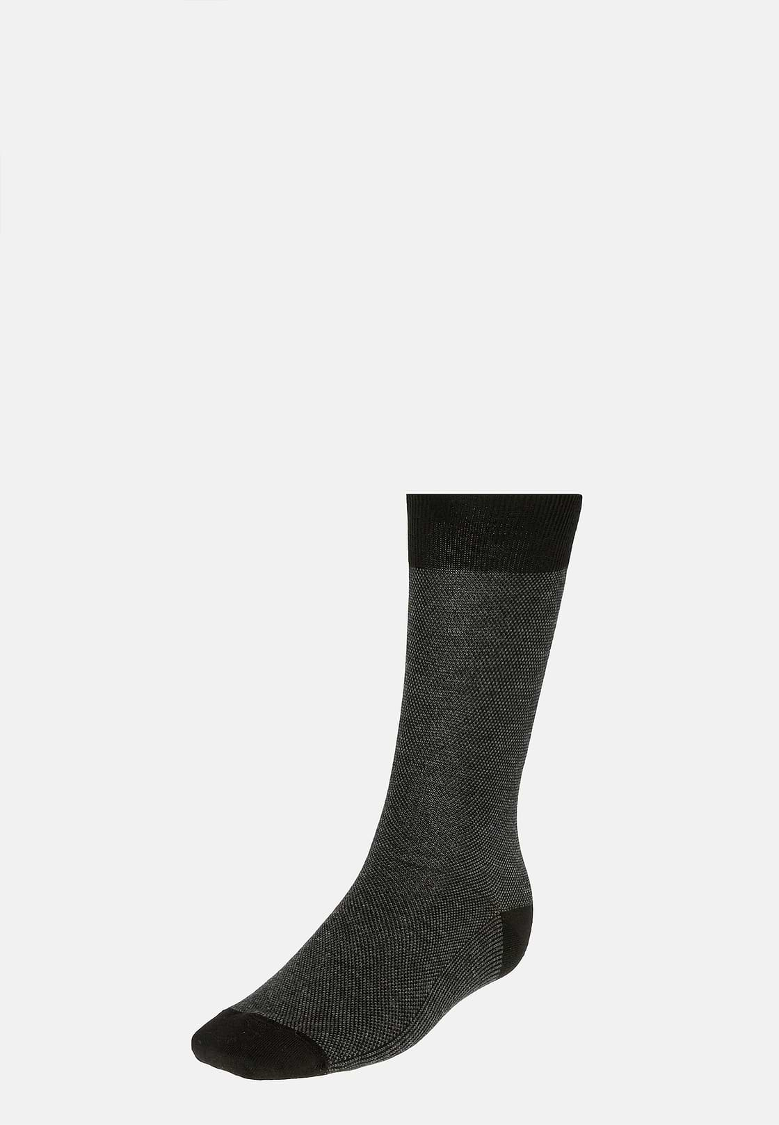 Oxford Cotton Socks In Organic Cotton, Black, hi-res