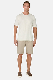 T-shirt En Coton Tencel et Chanvre Mélangés, Crème, hi-res
