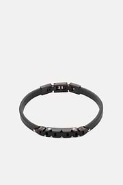 Bracelet En Cuir Avec Maille D'Acier, , thumb, 1