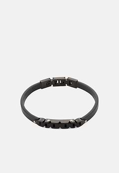 Bracelet En Cuir Avec Maille D'Acier