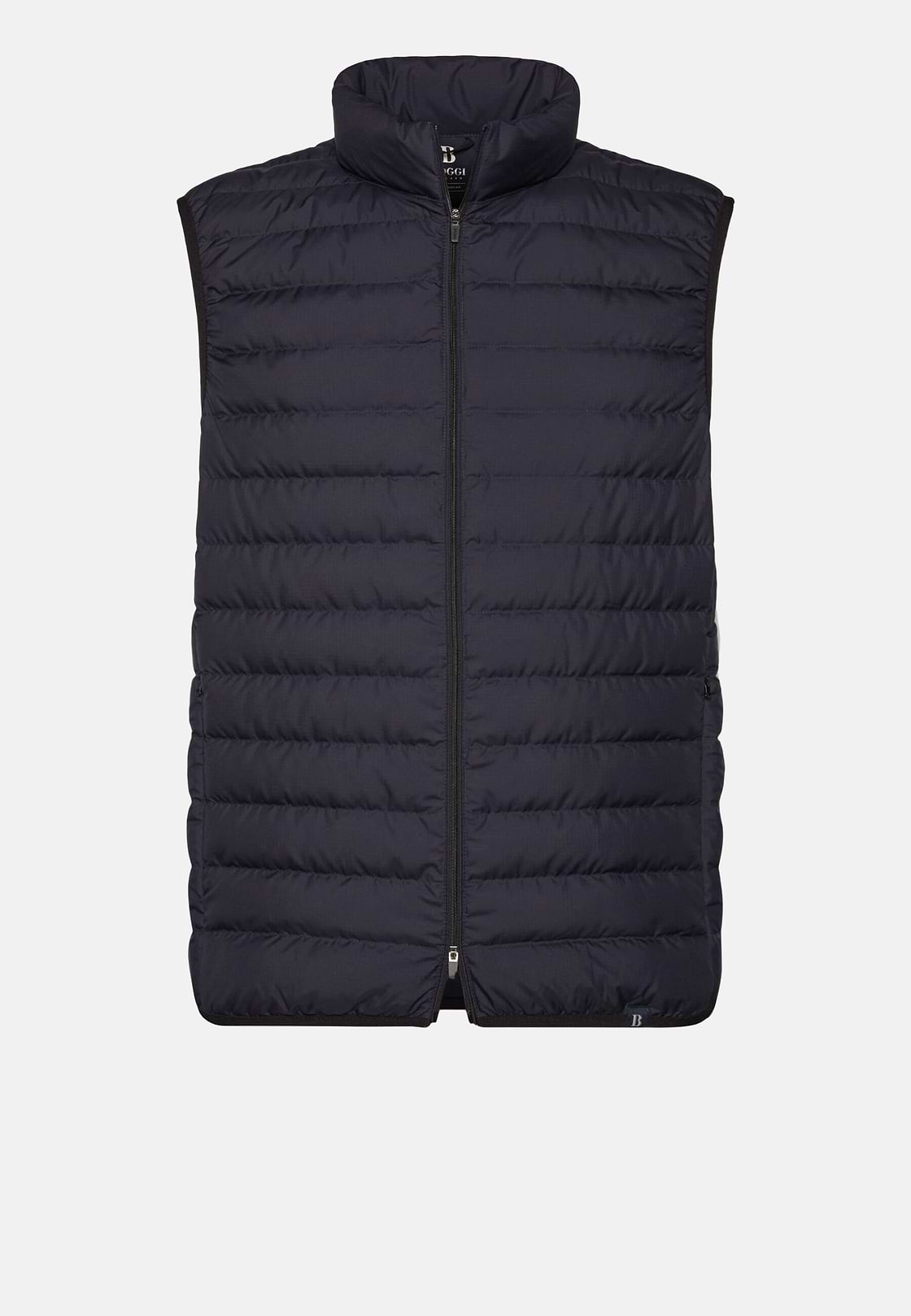 Goose Down Recycled Fabric Waistcoat, Navy blue, hi-res