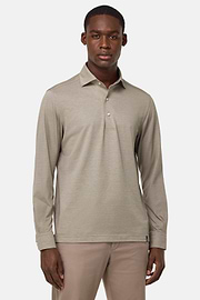 Japanese Jersey Polo Shirt, Taupe, hi-res