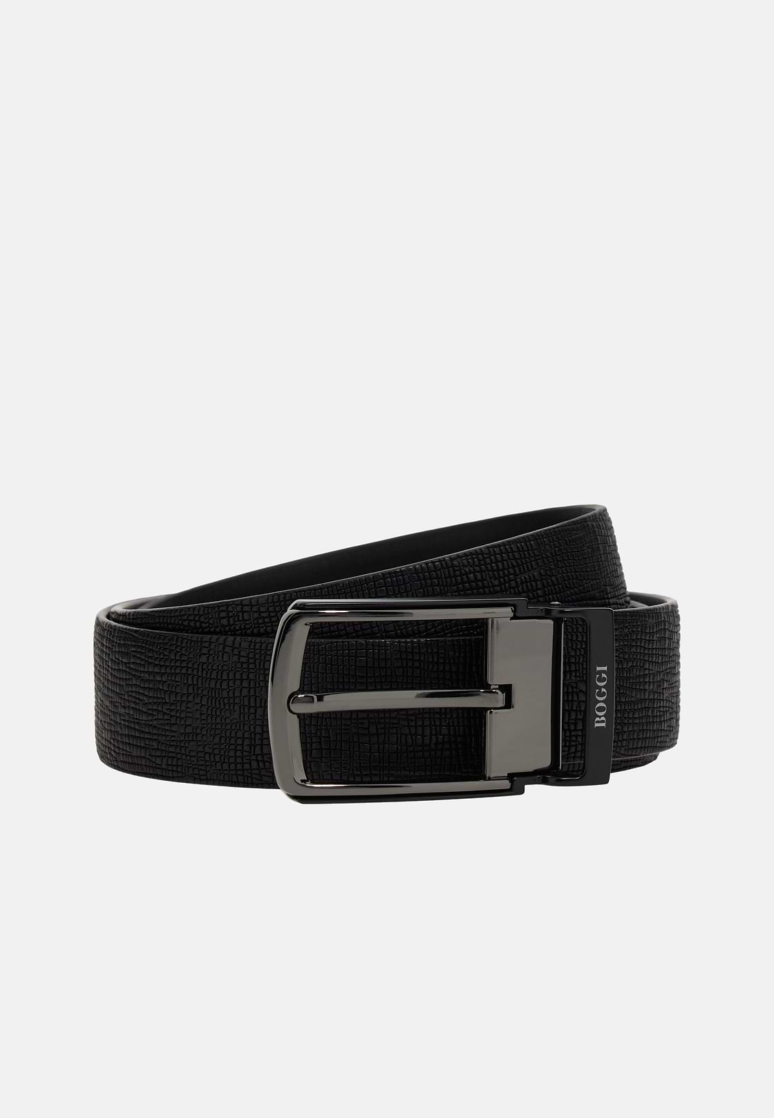 Cinturón travel reversible de piel, Negro, hi-res
