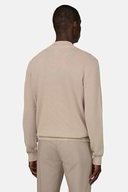 Stehkragenpullover Aus Baumwolle, Sand, thumb, 3