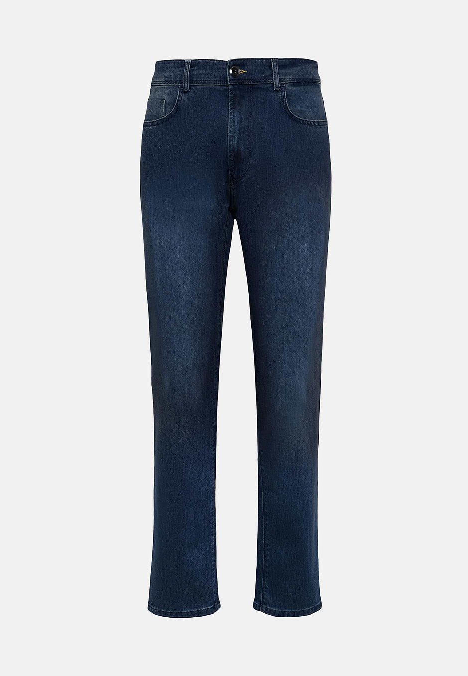 Light Blue Stretch Denim Jeans, Dark Indigo, hi-res