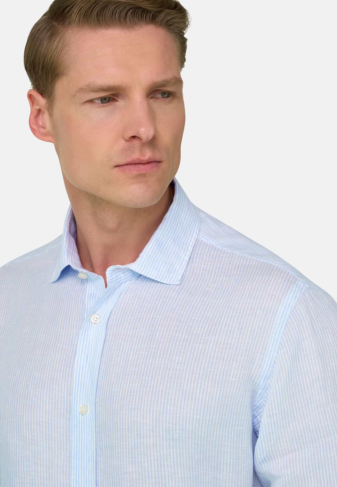 Hemd Aus Leinen Regular Fit, Hellblau, hi-res, 4