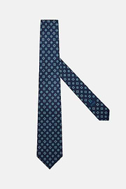 Floral Silk Tie, Navy blue, hi-res