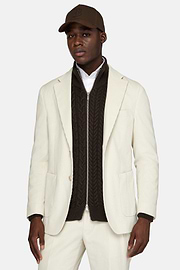 Cream Cotton Velvet Jacket, Cream, hi-res