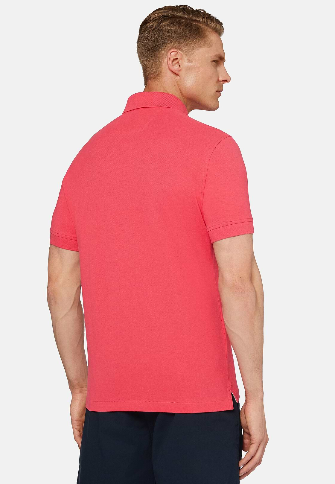 Cotton Piqué Polo Shirt, Fuchsia, hi-res