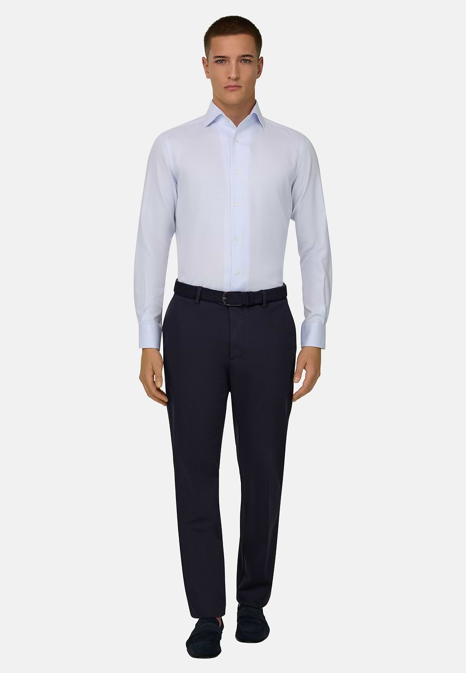 Camicia In Cotone Regular Fit, Azzurro, hi-res