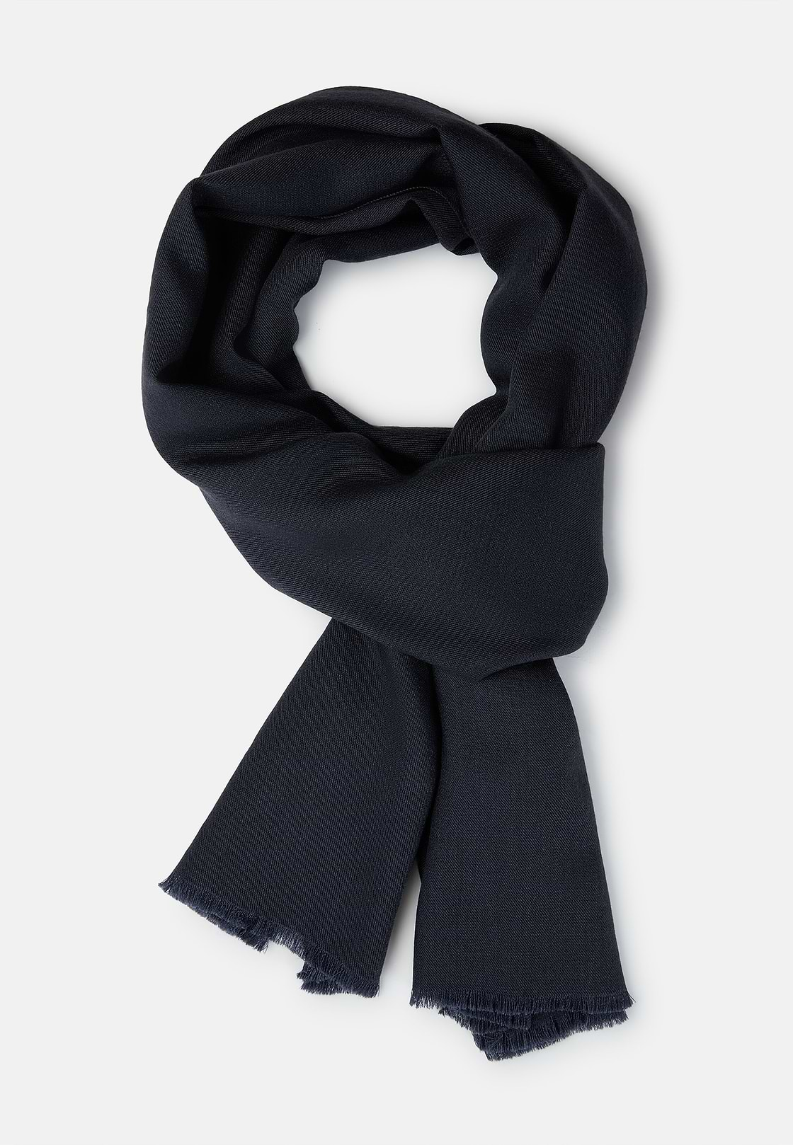 Herringbone Wool Scarf, Navy blue, hi-res