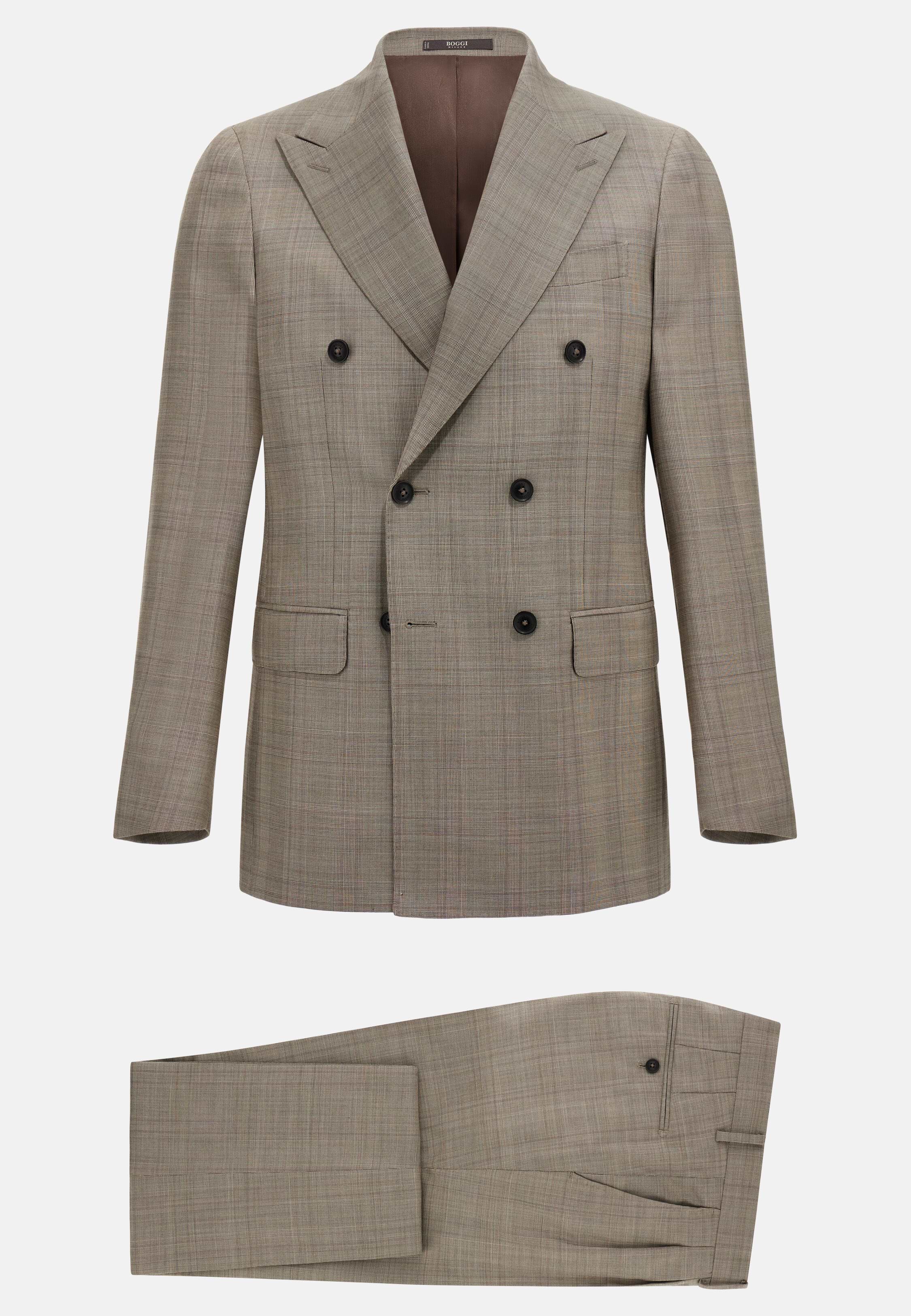 Men's Prince of Wales Check Pure Wool Suit | Boggi Milano