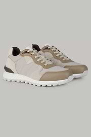 Natural sneakers in technical fabric and leather, , thumb, 2