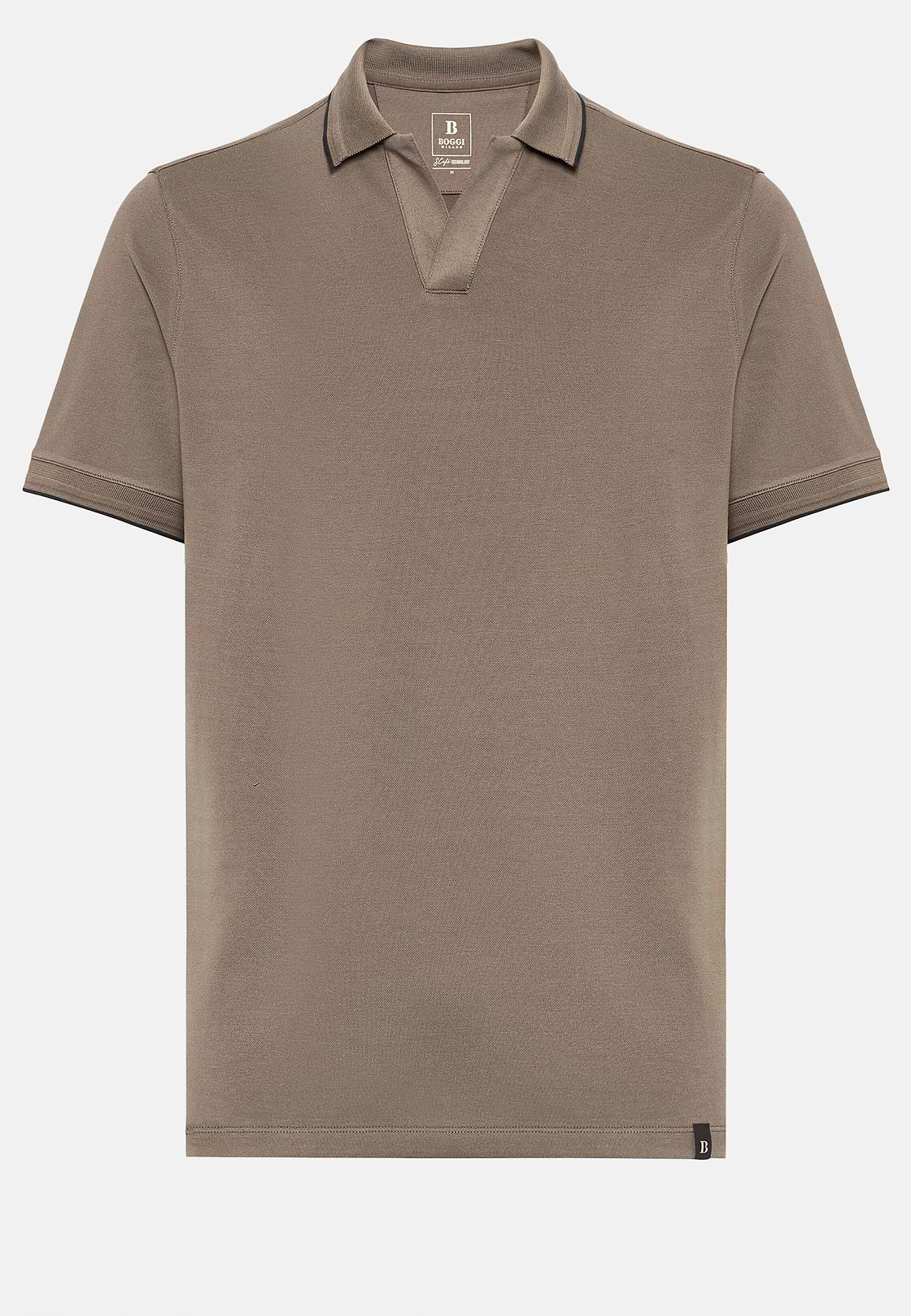 High-Performance Piqué Polo Shirt, Brown, hi-res