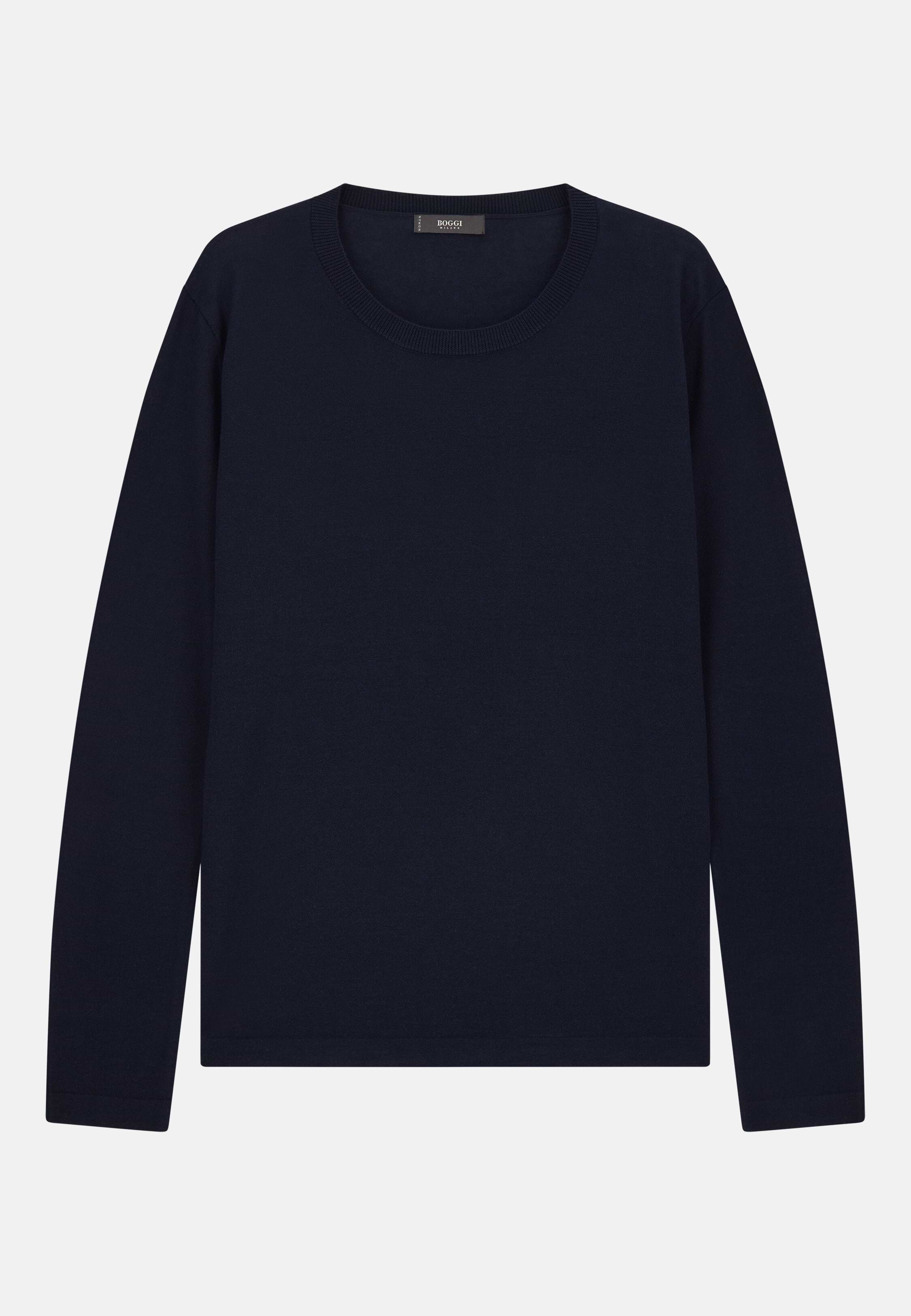 Men's Crew Neck Jumper in Merino Wool and Silk Boggi Milano